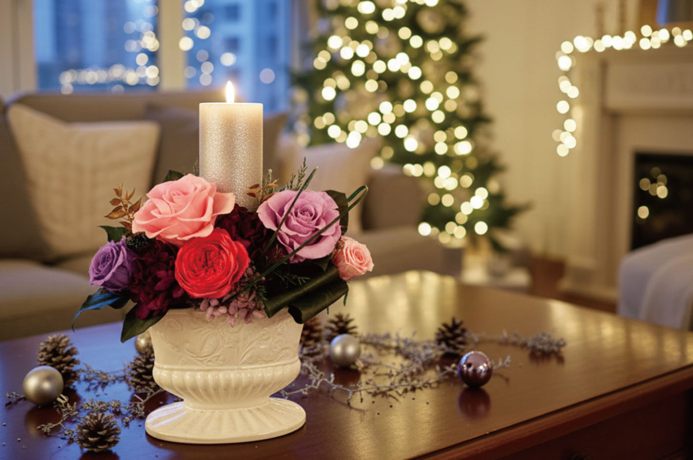 【12.13】⼤丸東京カルチャースクールにて1dayホリデーアレンジメントレッスンを開催